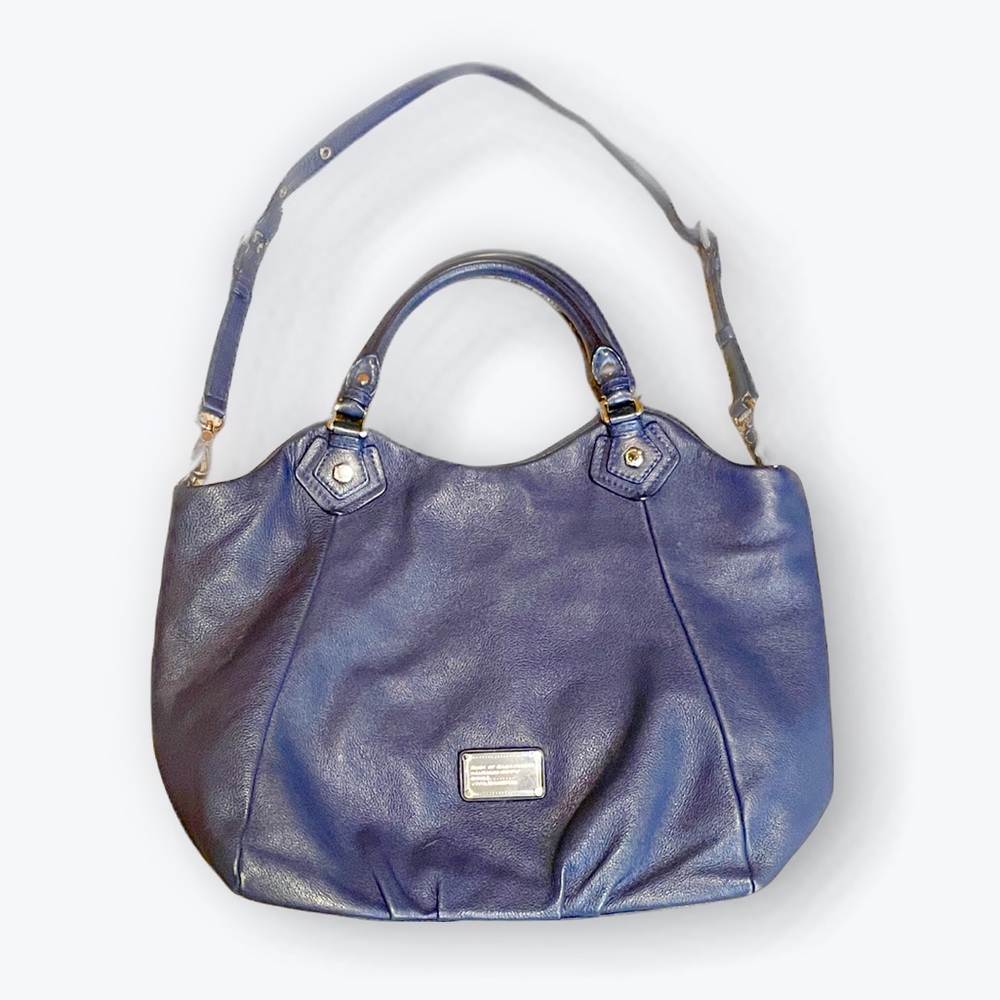 Marc by Marc Jacobs Blue Leather Crossbody Hobo Handbag - Picture 2 of 16